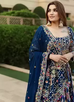 Royal Blue Navratri Lehenga Choli With Dupatta 2