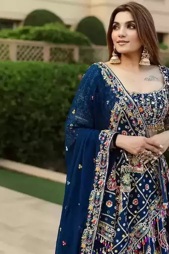 Royal Blue Navratri Lehenga Choli With Dupatta