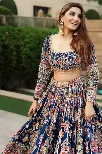Royal Blue Navratri Lehenga Choli With Dupatta