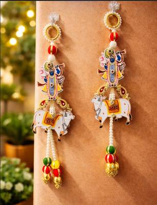 handmade traditional hanging for decoration  shubh-labh toran for home decor (pack of 2) 3