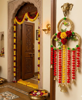 handmade hanging for home decorative wall hanging  diwali festival pooja room entrance door (pack of 2) 3