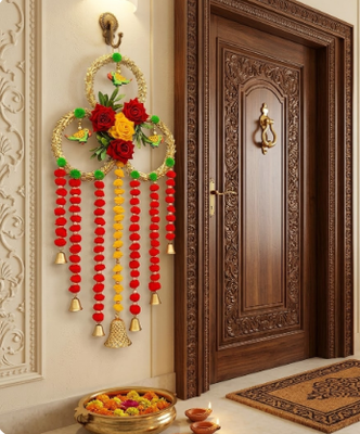 handmade hanging for home decorative wall hanging  diwali festival pooja room entrance door (pack of 2) 4