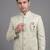 Pista green jacquard bandhgala suit for men
