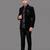 Black micro velvet open jodhpuri suit for men