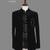Black micro velvet open jodhpuri suit for men