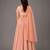 Peach Embroidered Chanderi Organza Lehenga Set