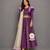 Purple Chanderi Organza Attached Dupatta Lehenga Set