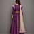 Purple Chanderi Organza Attached Dupatta Lehenga Set