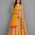 Mustard Yellow Embroidered Cotton Silk Lehenga Set
