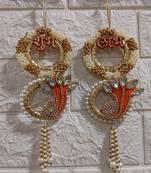 decorative shubh labh chudi latkan hanging perfect for home decor  handmade toran decor (pack of 2)