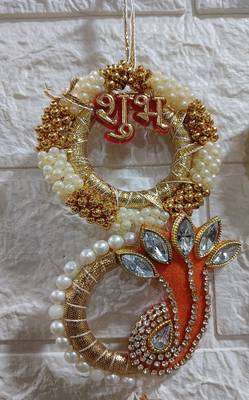 decorative shubh labh chudi latkan hanging perfect for home decor  handmade toran decor (pack of 2) 3