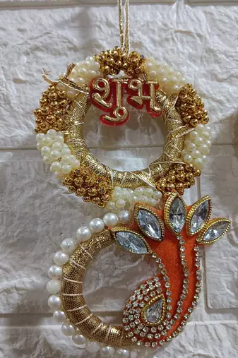 decorative shubh labh chudi latkan hanging perfect for home decor  handmade toran decor (pack of 2)