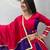 Rani Pink mirror work Silk Blend Navratri Lahenga Choli Set