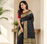 black color ilver zari chaap weaving buttis and a matching border completing silk blend saree