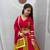 Red mirror work Silk Blend Navratri Lahenga Choli Set