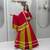 Red mirror work Silk Blend Navratri Lahenga Choli Set