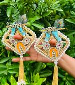 handmade traditional hanging for decoration  shubh-labh toran for home and decor 
