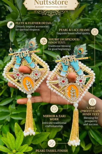 handmade traditional hanging for decoration  shubh-labh toran for home and decor 