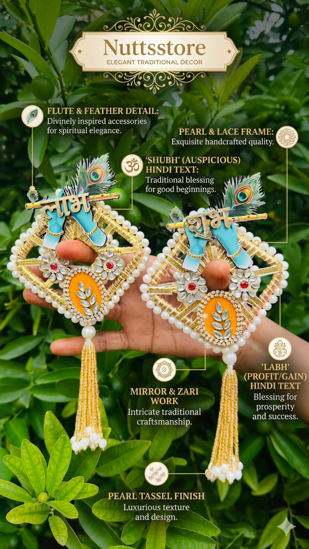 handmade traditional hanging for decoration  shubh-labh toran for home and decor 