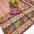Multicolor digital print zarna silk blend saree with blouse
