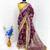 Wine hand dying & embroidery lace dola silk blend saree with blouse
