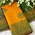 Yellow top dyed weaving banarasi silk blend saree with blouse