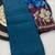 Petrol blue multicolor sequece embroidery work star georgette saree with blouse