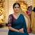 Petrol blue multicolor sequece embroidery work star georgette saree with blouse