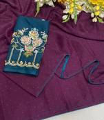 Wine multicolor sequece embroidery work star georgette saree with blouse