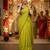 Yellow lemon multicolor sequece embroidery work star georgette saree with blouse