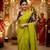 Yellow lemon multicolor sequece embroidery work star georgette saree with blouse
