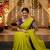 Yellow lemon multicolor sequece embroidery work star georgette saree with blouse