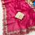 Pink zari embroidery work star georgette saree with blouse