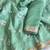 Rama green multicolor sequece embroidery work gold crush saree with blouse