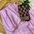Lavender foil work moss chiffon saree with blouse