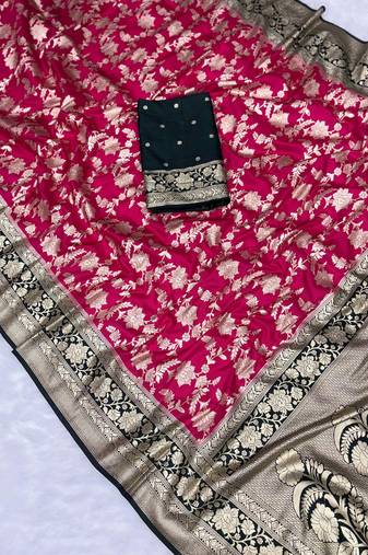 Cherry rani tapela dying dola silk blend saree with blouse