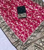 Cherry rani tapela dying dola silk blend saree with blouse