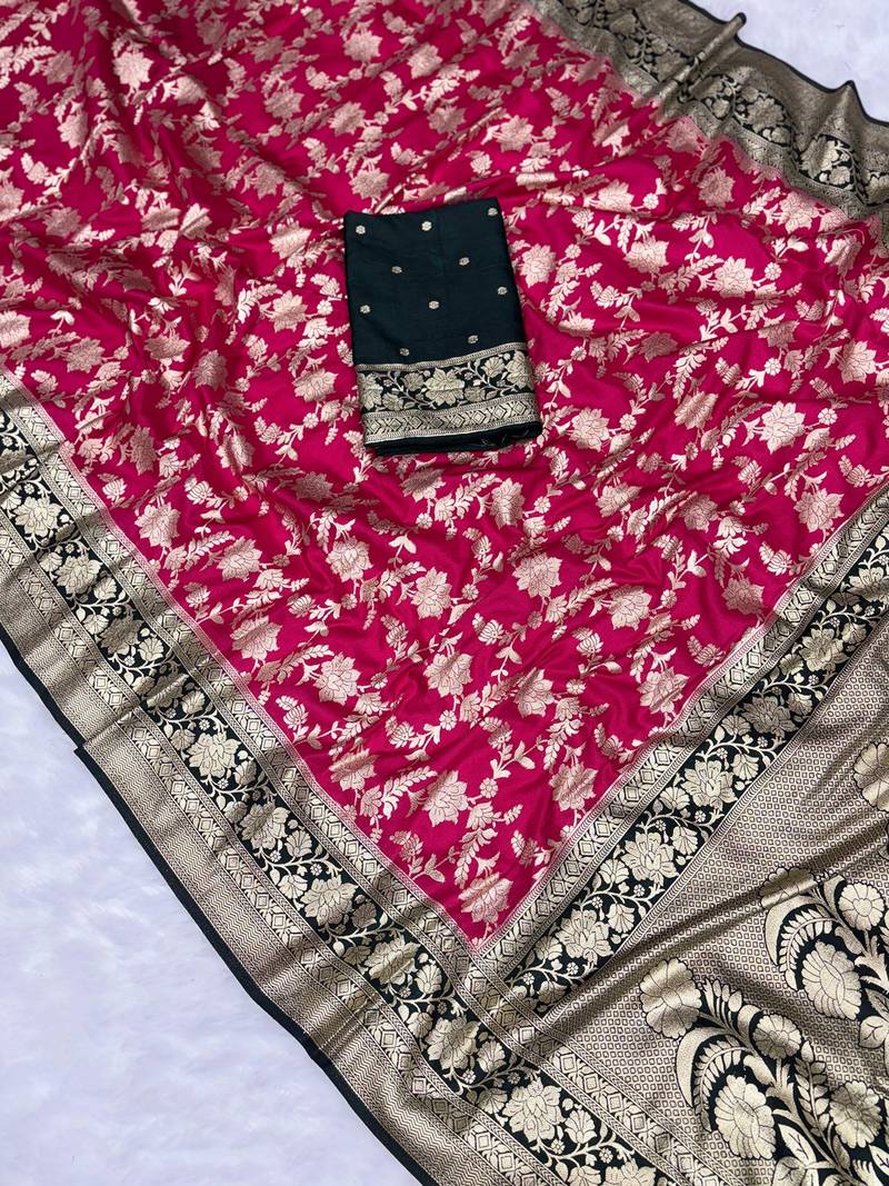 Cherry rani tapela dying dola silk blend saree with blouse