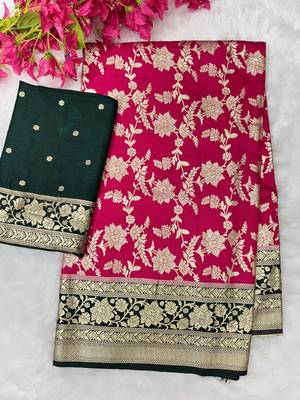 Cherry rani tapela dying dola silk blend saree with blouse 2
