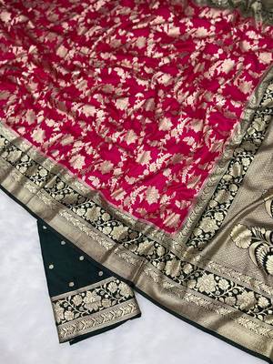 Cherry rani tapela dying dola silk blend saree with blouse 3