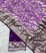 Levender tapela dying dola silk blend saree with blouse