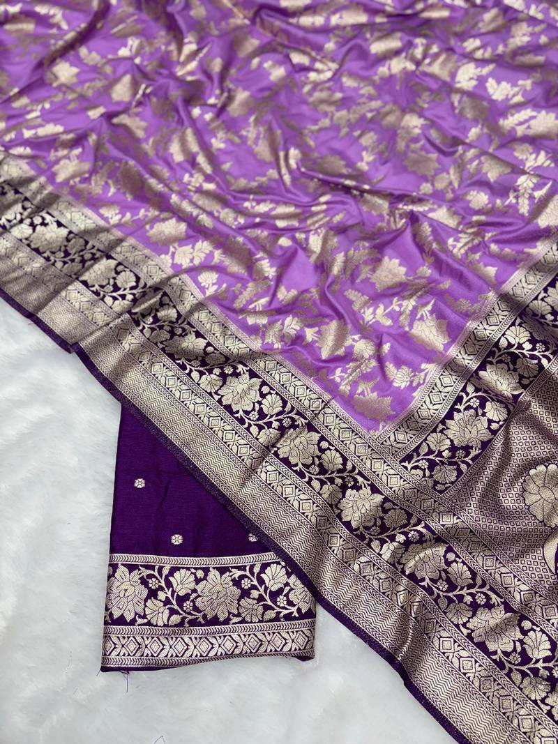 Levender tapela dying dola silk blend saree with blouse