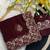 Maroon zari embroidery work crunchy saree with blouse