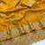 Yellow zari embroidery work crunchy saree with blouse