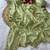 Pista beads embroidery work chocolate saree with blouse