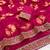 Pink mill print & embroidery lace georgette saree with blouse