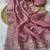 Baby pink coding embroidery work crunchy saree with blouse