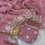 Baby pink coding embroidery work crunchy saree with blouse