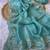 Firozi coding embroidery work crunchy saree with blouse
