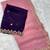 Baby pink zari embroidery work crunchy saree with blouse